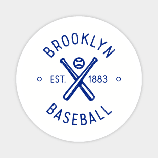 Retro Brooklyn Baseball Stamp Logo (Blue) Magnet